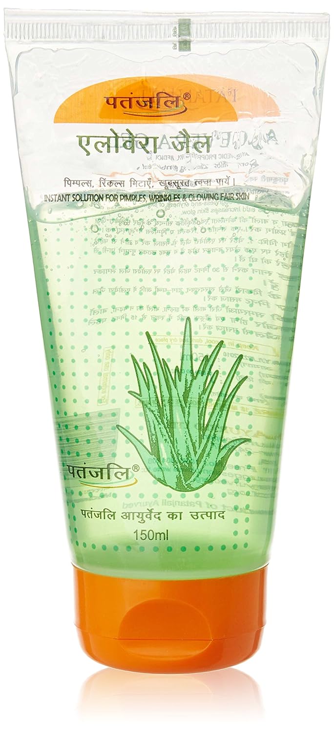 Patanjali Aloe Vera Gel Pure 150g – Natural Moisturizer, Sun Tan Removal, Summer Care